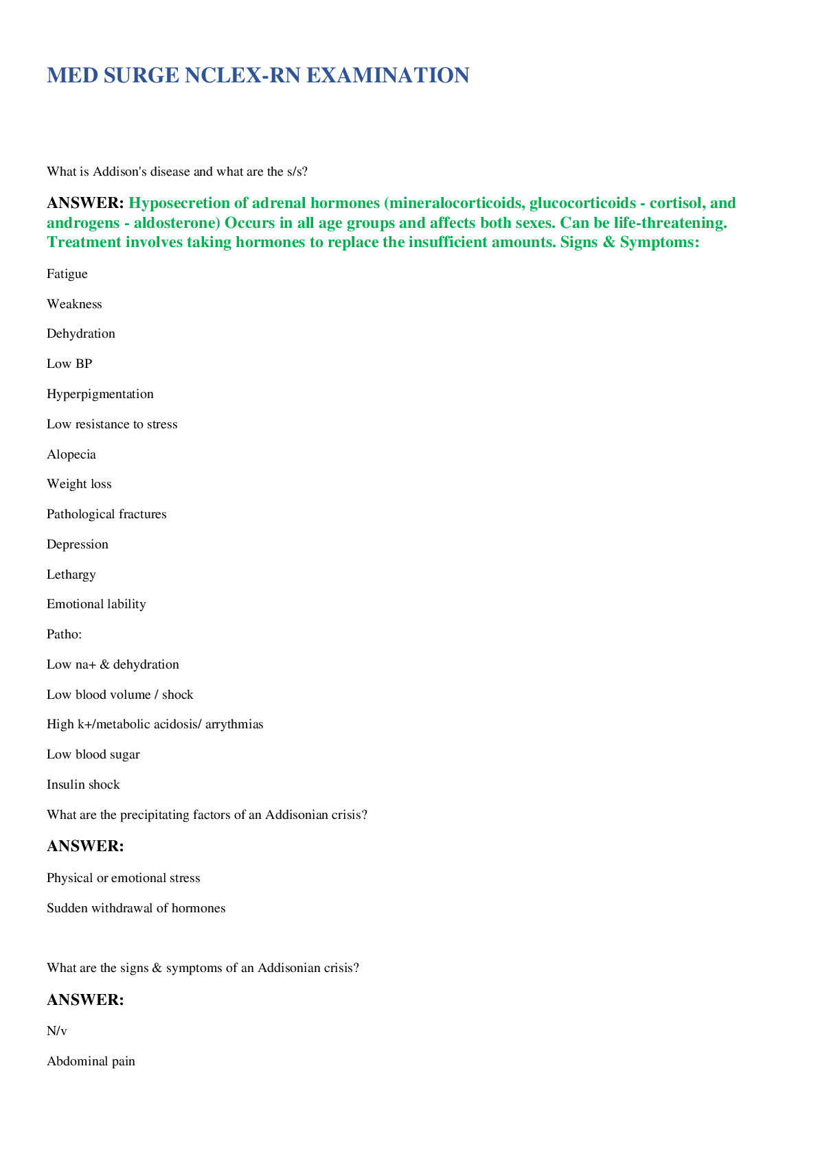 Preview image for MED SURGE NCLEX-RN EXAMINATION